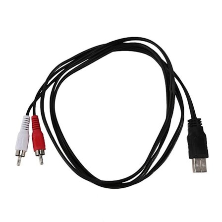 1,5m USB A Hane Till 2x RCA Phono AV Kabel TV Aux Ljud Video Adapter