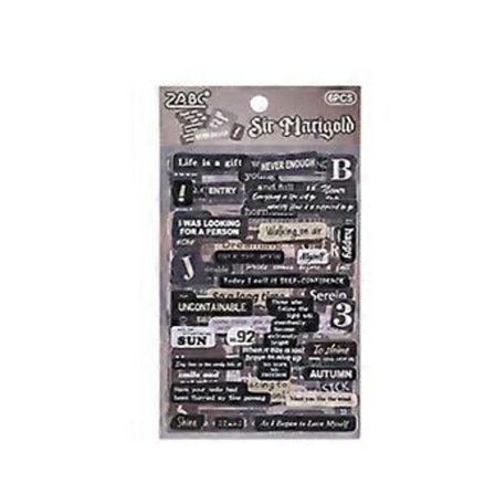 Charmerende Vandtæt Vintage PET Klistermærke Kunstneriske Bogstavdesign Mærkat til Din Kreative Planlægger & DIY Projekter