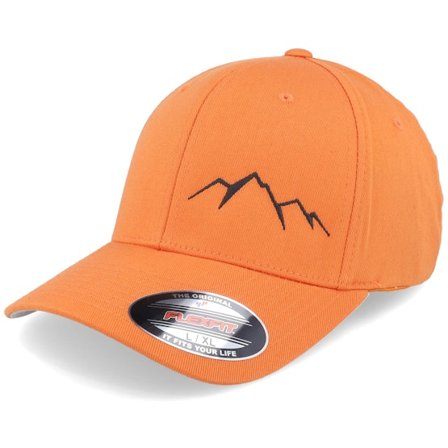 Wild Spirit - Orange flexfit Keps - Small Mountain Black/Orange Flexfit @ Hatstore