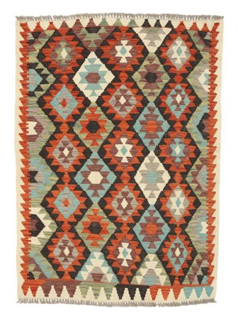 Oriental Kilim Afghan Old Style Rug 109X155 Dark Red/Black Wool, Afghanistan