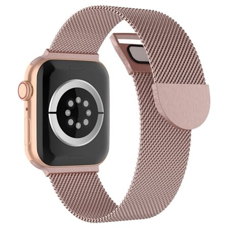 Apple Watch (41mm) klockarmband med magnetlås i milanesiskt rostfritt stål - Rosa Ros