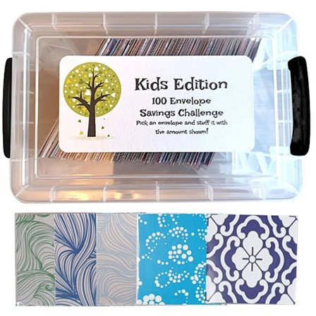 100 kuvert Utmaningslåda Set utmaningar Budget Box 1 1