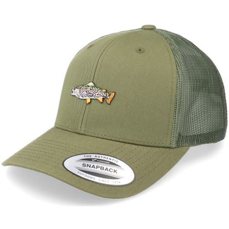 Skillfish - Grön trucker Keps - Rainbow Trout Fish Olive Trucker @ Hatstore