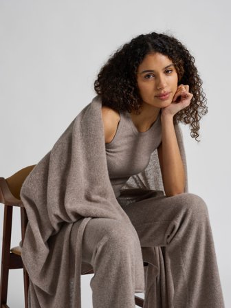 Kashmina - Kashmirpledd "Misty" - Toast