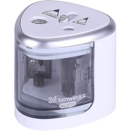 Automaattinen sähköinen kynän teroitin, paristoilla toimiva, 2 reikää, sopii kotikäyttöön ja opiskelijoille