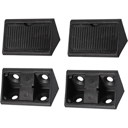42x20x20mm (lxbxh) Hörnbeslag i plast - 20-pack - Bra för möbelreparation - 4 hål L-formad rätvinkel - Svart