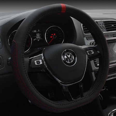 Bilstegshjulskåpa i mikrofiberläder, andningsbart nät universellt 14,5-15 tum - Röd (singel)