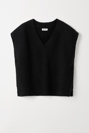 Soft Goat - Boucle V-neck - Women cashmere sweater - S - Black