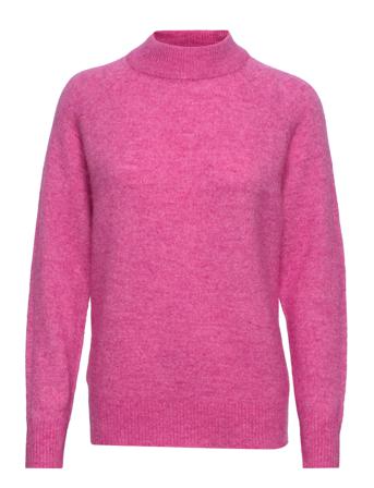 Slflulu Ls Knit High Neck B Pink Selected Femme