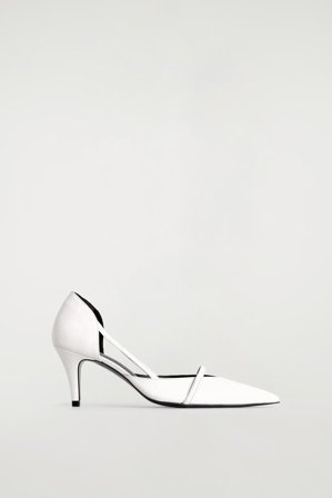 COS Women's Läderpumps Med Tunna Remmar in Vit