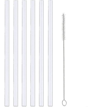 [6-pack] Ersättningssugrör för Hydro Flask-sugrör, BPA-fria sugrör med sugrörsrengöringsborstar