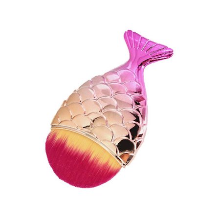 Sjöjungfrusminkborste, Foundation Brush Powder Blush Foundation, Sminkborste, Sjöjungfrusminkborste med ask, Fishtail Sminkborste