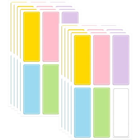 60 st Vattentäta Etikettdekaler L - Självhäftande Namnlappar för Flaskor, Burkar & Dagisartiklar - Skrivbara Allroundetiketter, Hållbara