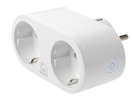 Deltaco Smart Home Veggplugg dobbel