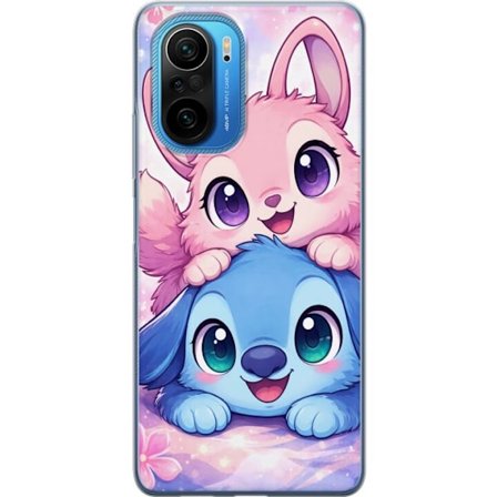 Kompatibel Mobilcover til Xiaomi Xiaomi Poco F3 Sød kawaii illustration med pink og blå fantasidyr, store øjne og bløde farver perfekt til børnev