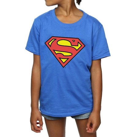 Superman Girls Logo Bomull T-shirt 7-8 år Royal Blue