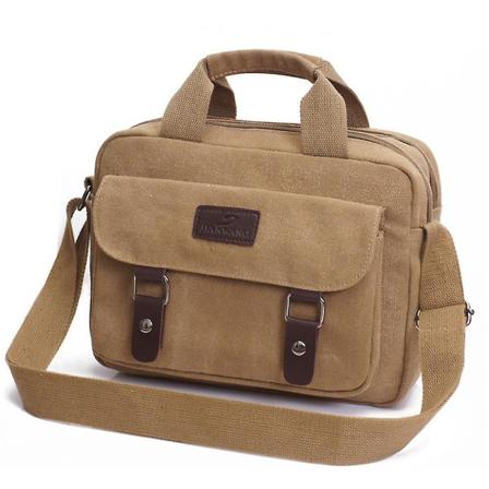Messenger-veske med stor kapasitet for menn Herre Skuldervesker i lerret Veske Crossbody-vesker Håndvesker til reisearbeid Daglig bruk Khaki