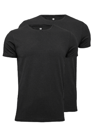 JBS of Denmark 2-pack Bambu, T-shirt O-neck, Svart T-shirts Herr S