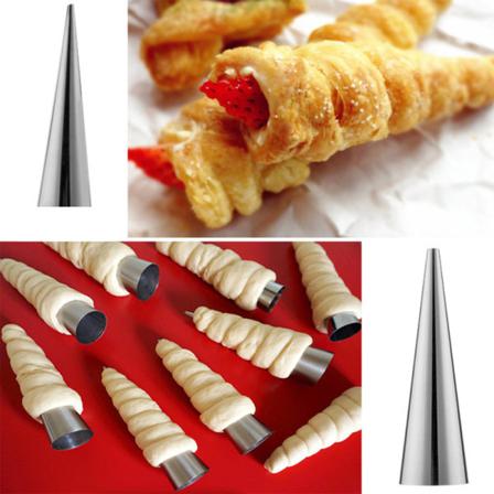 20st Rostfritt Stål Spiralrör Kon Bakverktyg Mould 20pcs L