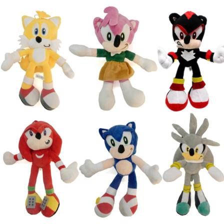 6st Hedgehog Mouse Plush Doll Sonic Cartoon Leksak, 28cm