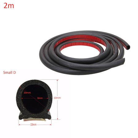 Gummi Tætningsliste D-Form Vejrstribe SMÅ D 2M