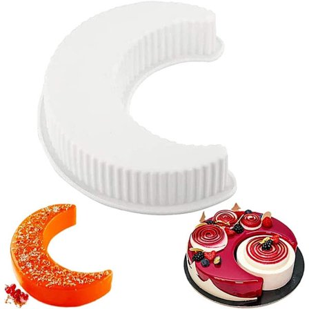 3D Silikon Halvmåne Kakeform Gjenbrukbar Mousse Kakeform