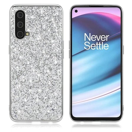 Glitter OnePlus Nord CE 5G Etui - Sølv