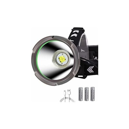 WESLITE Genopladelig LED Pandelampe 15000 Lumen, XHP90 Spotlight med 4 Tilstande, Aluminium Reflektor (Stor)