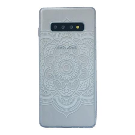 Samsung Galaxy S10 Mandala Spets Lace Blomma Vit