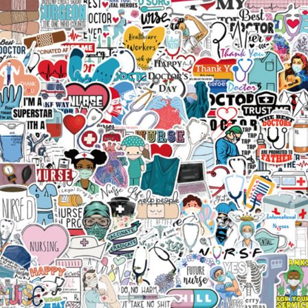 IC 100 sygeplejerske klistermærker læge vinyl bagageplanlæggere laptop scrapbo