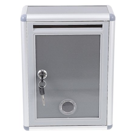 Veggmontert postkasse nøkkelpostkasse husholdningspostkasse hengende postkasse veggmontert donasjonsboks metall forslagboks sølv