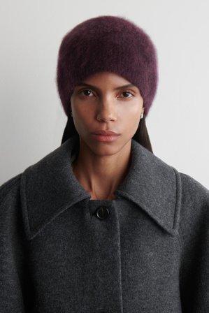 COS Damen Beanie Aus Gebürstetem Kaschmir - Rot