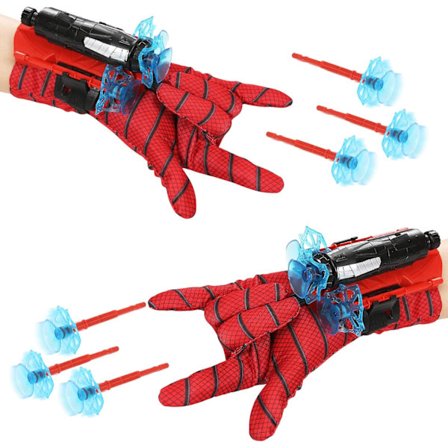 (2 sugekopper piler) Spiderman Spider Web Launcher Spider Glo DXGHC