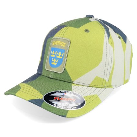 Army Head - Camo flexfit Cap - Sverige Sweden Army Badge M90 Camo Flexfit @ Hatstore