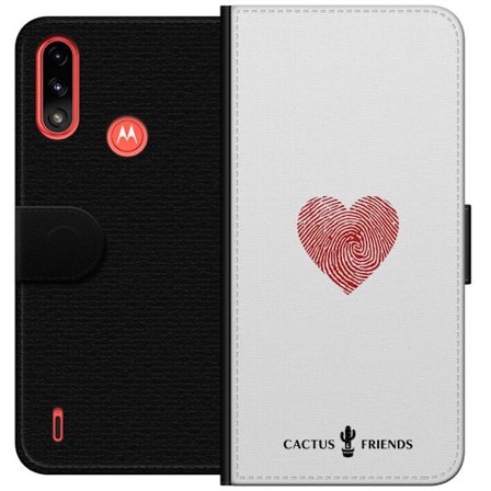 Yhteensopiva Lompakkokotelo Motorola Motorola Moto E7 Power Cactus and Friends - Fingerprint Love