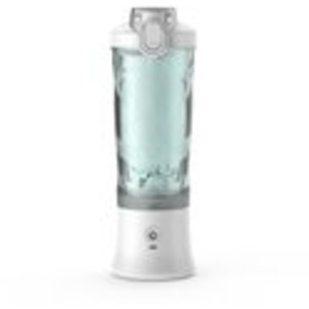 Bærbar blender med en kapasitet på 600 ml, utstyrt med 6 blader, et 4000mAh batteri, og kan lage 20 kopper juice. Hvit.