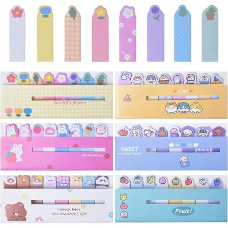 720 Stycken Självhäftande Anteckningslappar Bokmärken, Postit Bokmärken, Registerflikar, Fancy Postit för Etiketter Separatorflikar Registerguider - 6