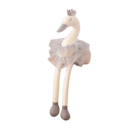 Tullkjole-Svane Plyslegetøj Siddende Langbenet Svane Plysdyr Fyldt Dyrdukke Sovende Pude Boligindretning GS