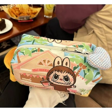 Labub Sød multifunktionel makeup taske, vandtæt toilet taske til rejser, penalhus til studerende, opbevaringstaske