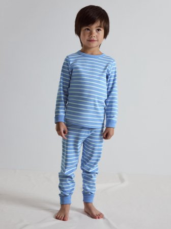 Polarn O. Pyret - Long-sleeved top striped - 128 - Childrenswear - blue