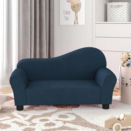 Vidaxl Barnsoffa Blå Sammet Blå