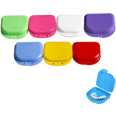 Tannregulering Skuff 7 Stykker Dental med Ventilasjonshull Proteseskuff Hockey Munnvakt Sportsmunnvakt Enkel å Bære Enkel å Oppbevare Ortodonti Natt