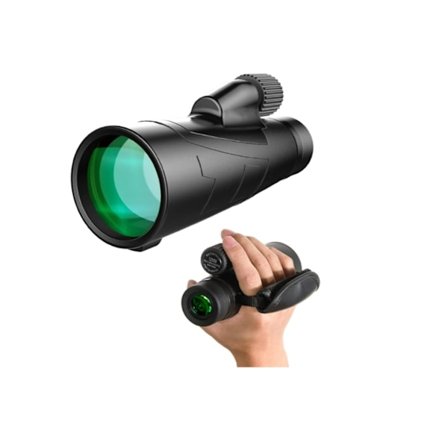 12X50 Högeffektsmonokular med stativ och sidohandrem för vuxna FMC-linser Vattentät Imtät HD-teleskop Svart YEMAESRE