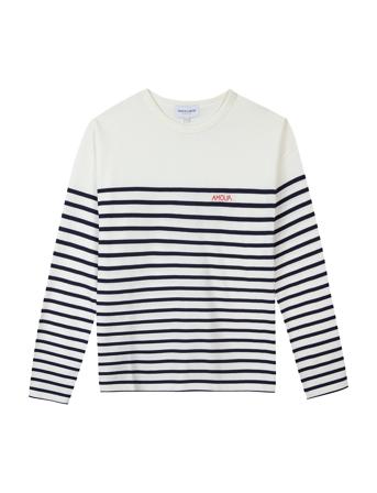 Montpar Amour /Gots T-shirts Long-sleeved Hvit Maison Labiche Paris*Betinget Tilbud