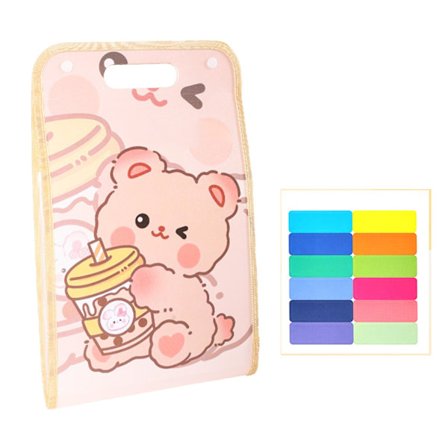 Papirmapp Multi Layer Vanntett Søt Mønster Plast A4 Filmappe Organ Veske for Skole Kontor Khaki