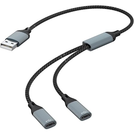 NÖRDIC USB Splitter USB-A til 2xUSB-C