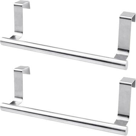 (23cm, Sølv) 2 stk. Dør Håndklædeholder, Ingen Boring Badeværelse Til