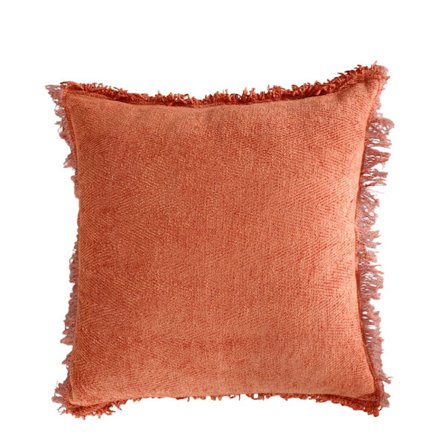 Dekorativ pude 45x45cm, rødbrun polyester