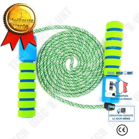 Hoppa rep - TD - Barn - Inbyggd mätare - Justerbar längd - Grön