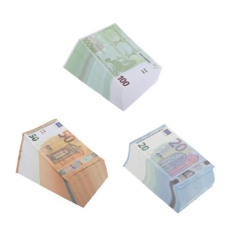 2023 rekvisitter penger, Premium lekepenger, Pakke med 300 stykker, Kopi 100/50/20 Euro -xx